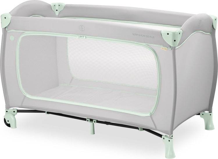 Hauck Sleep n Play Go Plus – Campingbett – mit Rollen – extra großer Durchgang – Dusty Mint