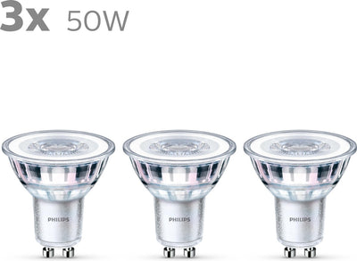 Philips LED-Energiesparstrahler – 50 W – GU10 – kaltweißes Licht – 3 Stück – Energiekosten sparen