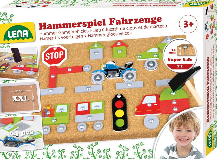 Lena Hamertje Tik -Spiel mit Holzfiguren und Nägeln 64