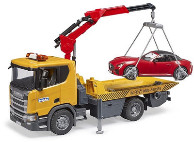 BRUDER SCANIA SUPER 560R TOW TRACK mit Wasserhahn und Licht und