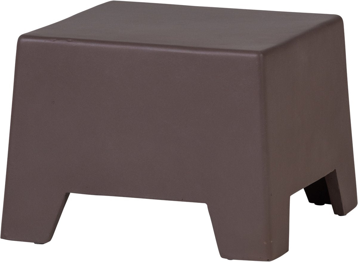 Woood Zina Beistelltisch niedrig – Zement – Braun – 36 x 50 x 50