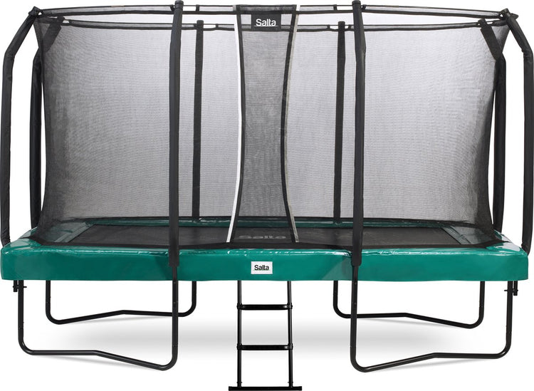 Salta First Class – Trampolin mit Sicherheitsnetz und Leiter – 427 x 244 cm – grün