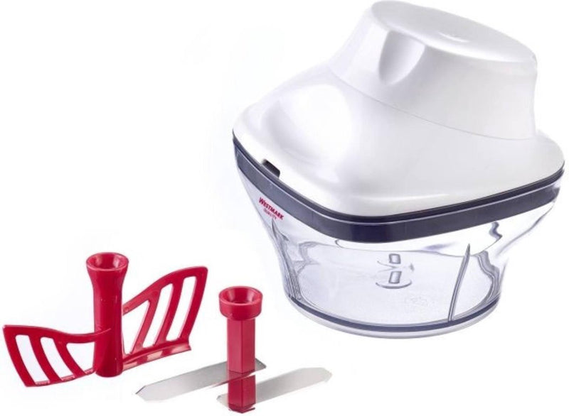 Westmark Zwiebel-Kräuterschneider-Dressingmixer, mit Messer und Mixaufsatz, Füllvolumen: 250 ml, Edelstahl, Silber, 11592260