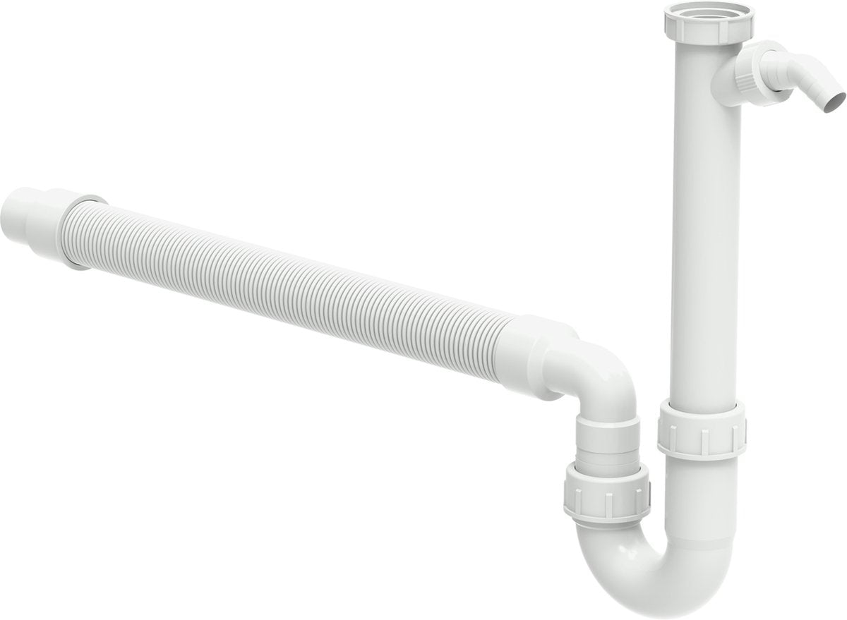 Schütte Rohrsiphon Universal - 6 4 x ø 40-50 mm - Kunststoff - flexibler Ablauf - weiß
