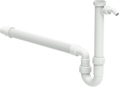Schütte Rohrsiphon Universal - 6 4 x ø 40-50 mm - Kunststoff - flexibler Ablauf - weiß