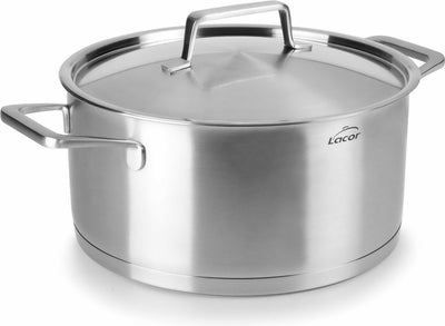 Lacor Foodie-Kochpfanne mit Deckel – Edelstahl – 5 Liter – 24 cm