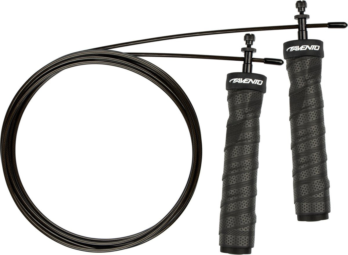 Avento Springseil-Set – robust – beschwert, gewichtsverstellbar – schwarz