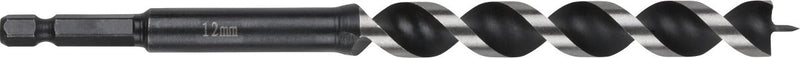 Wolfcraft – 12-mm-Schlangenbohrer für Holzbalken – 165 mm – Holzbohrer mit Sechskantschaft – Sechskant – 7134000