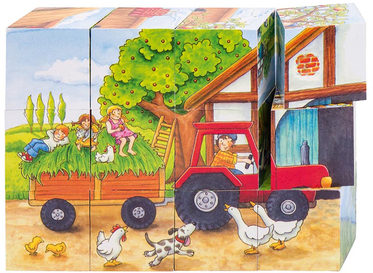 Goki Holzblock -Puzzlezeit auf der Farm, 12st.