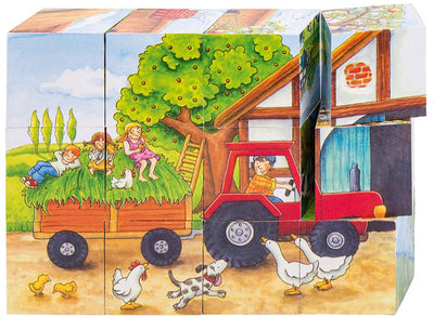 Goki Holzblock -Puzzlezeit auf der Farm, 12st.