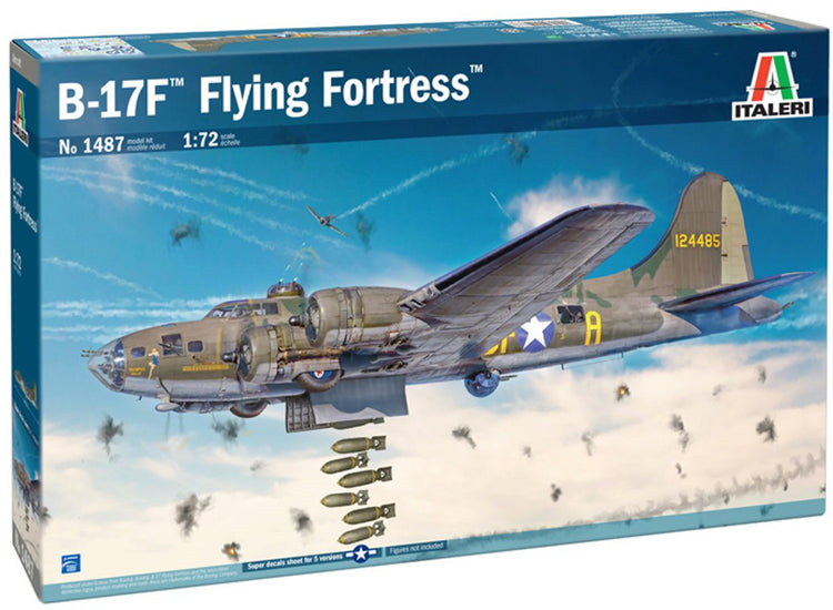 Italeri Modellbausatz Flugzeug – 1487 Boeing B-17f Flying Forttung – amerikanischer schwerer Bomber aus Kunststoff – 1:72 – Modellbau
