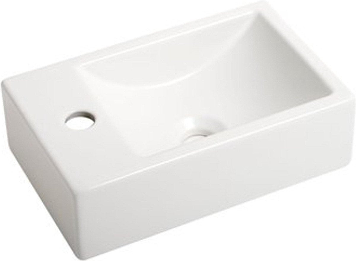 Plieger Houston Brunnen 37x23cm 1 Hahnloch links mattweiß