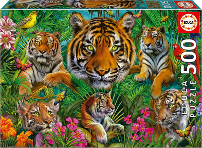 Educa - Puzzle - 500 Teile - Tigerdschungel