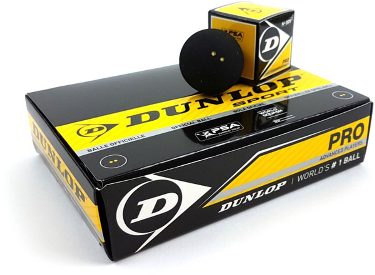 Dunlop – Pro (Doppelpunkt) – 12 Squashbälle