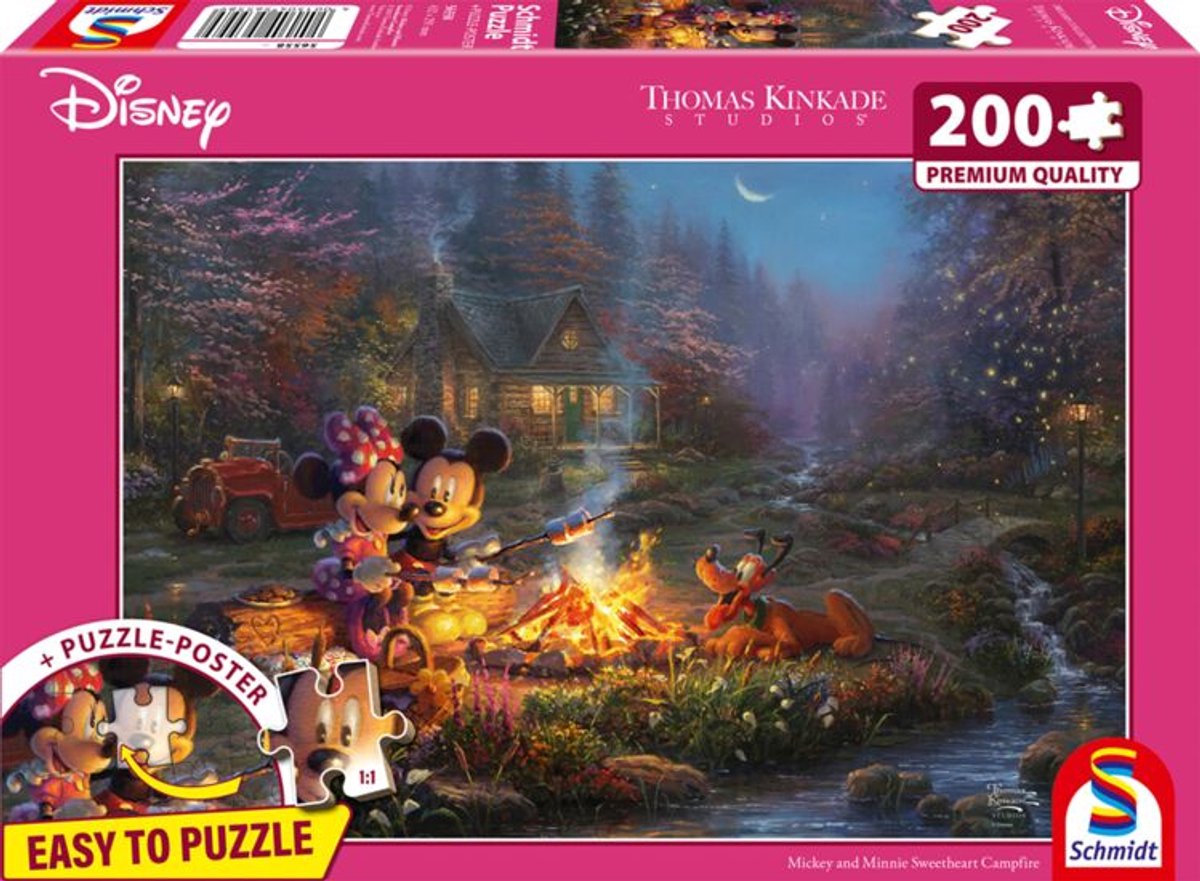 999Games Schmidt-Puzzle – Thomas Kinkade Studios – Disney, Mickey Minnie, 200 Teile – Puzzle