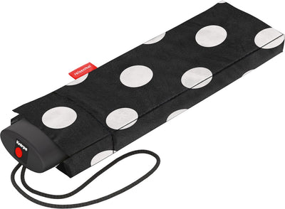 Reisenth Umbrella Pocket Mini faltbarer Mini-Regenschirm – ø 97 cm – Punkte weiß