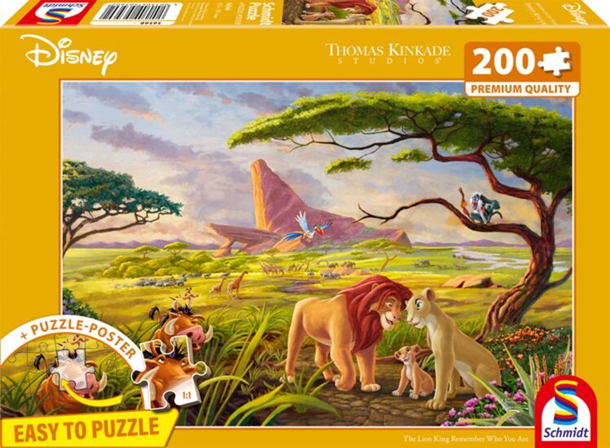 999Games Schmidt-Puzzle – Thomas Kinkade Studios – Disney, König der Löwen, 200 Teile – Puzzle