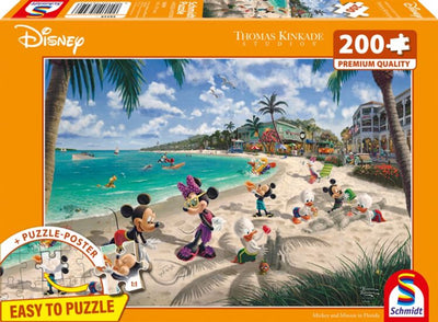 999Games Schmidt-Puzzle – Thomas Kinkade Studios – Disney, Mickey Minnie in Florida, 200 Teile – Puzzle