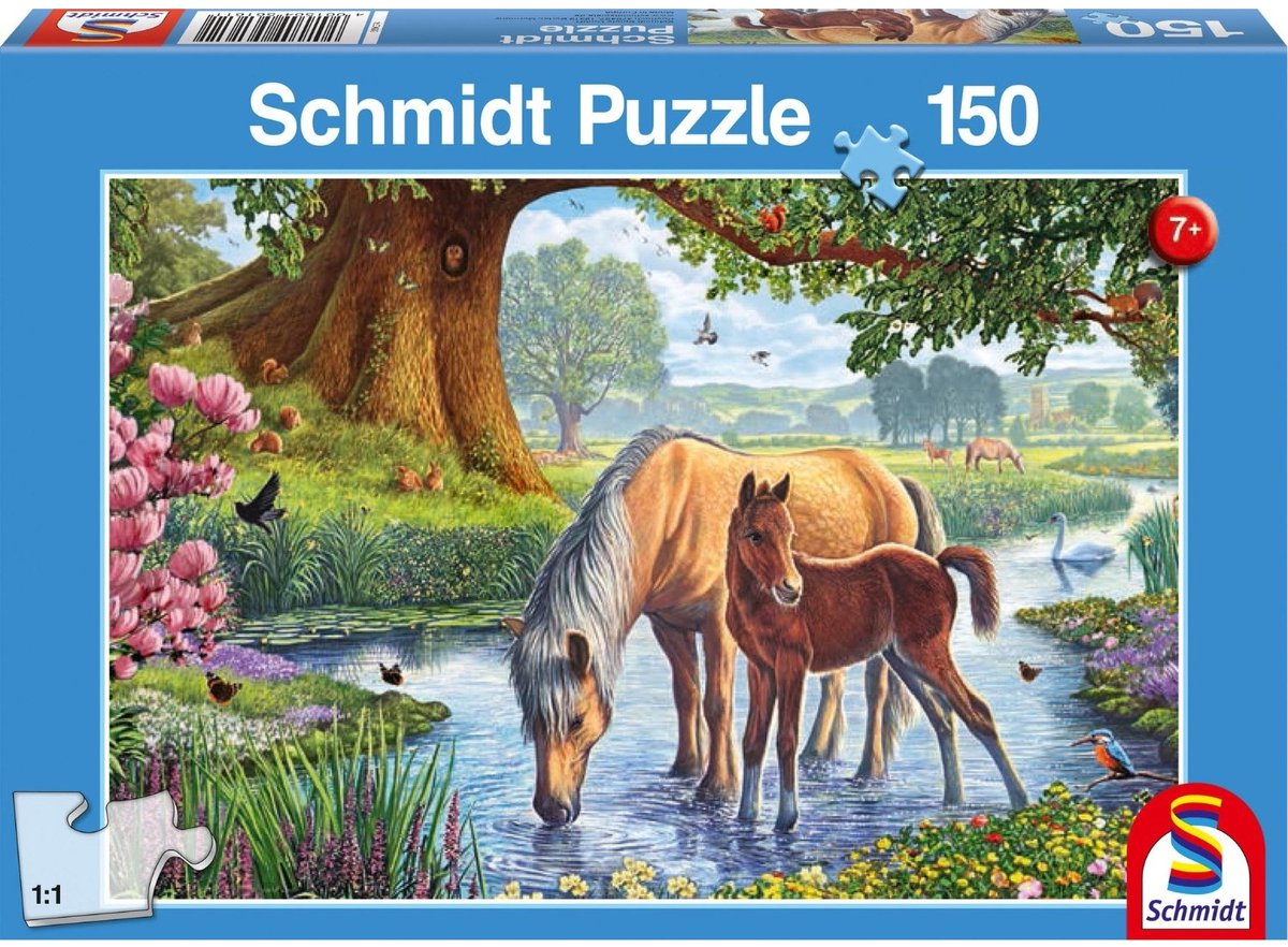 Schmidt Spiel - Puzzle - 150 Teile - Pferde am Bach (Konie nad Potokiem) - Premiumqualität