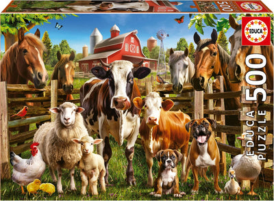 Educa - Puzzle - 500 Teile - Die Schlauen vom Bauernhof - Puzzle