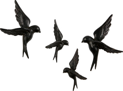 Wood Birds Avaler – Papier – Schwarz – 4er-Set