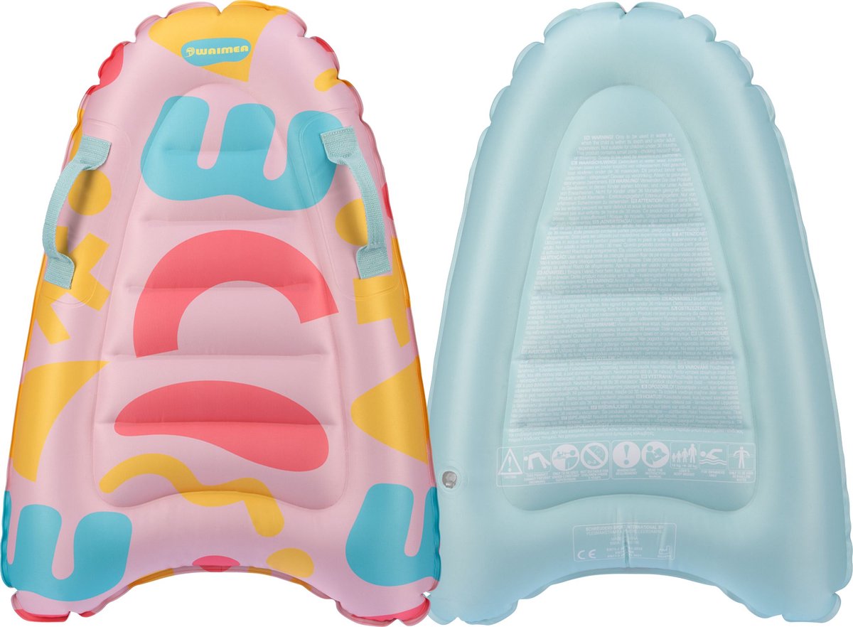 Waimea Bodyboard - aufblasbar - Kinder - rosa blau - ca. 70 x 50 cm