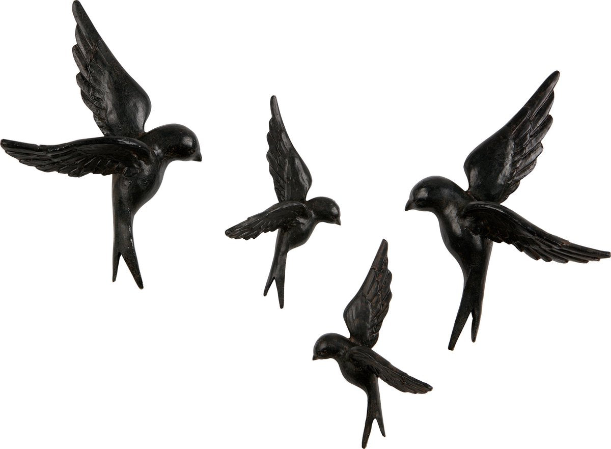 Wood Birds Avaler – Papier – Schwarz – 4er-Set