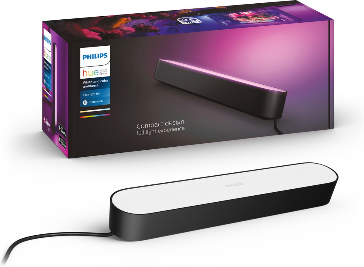 Philips Hue Play Lightbar – weißes und farbiges Licht – Schwarz – 1er-Pack – Erweiterung