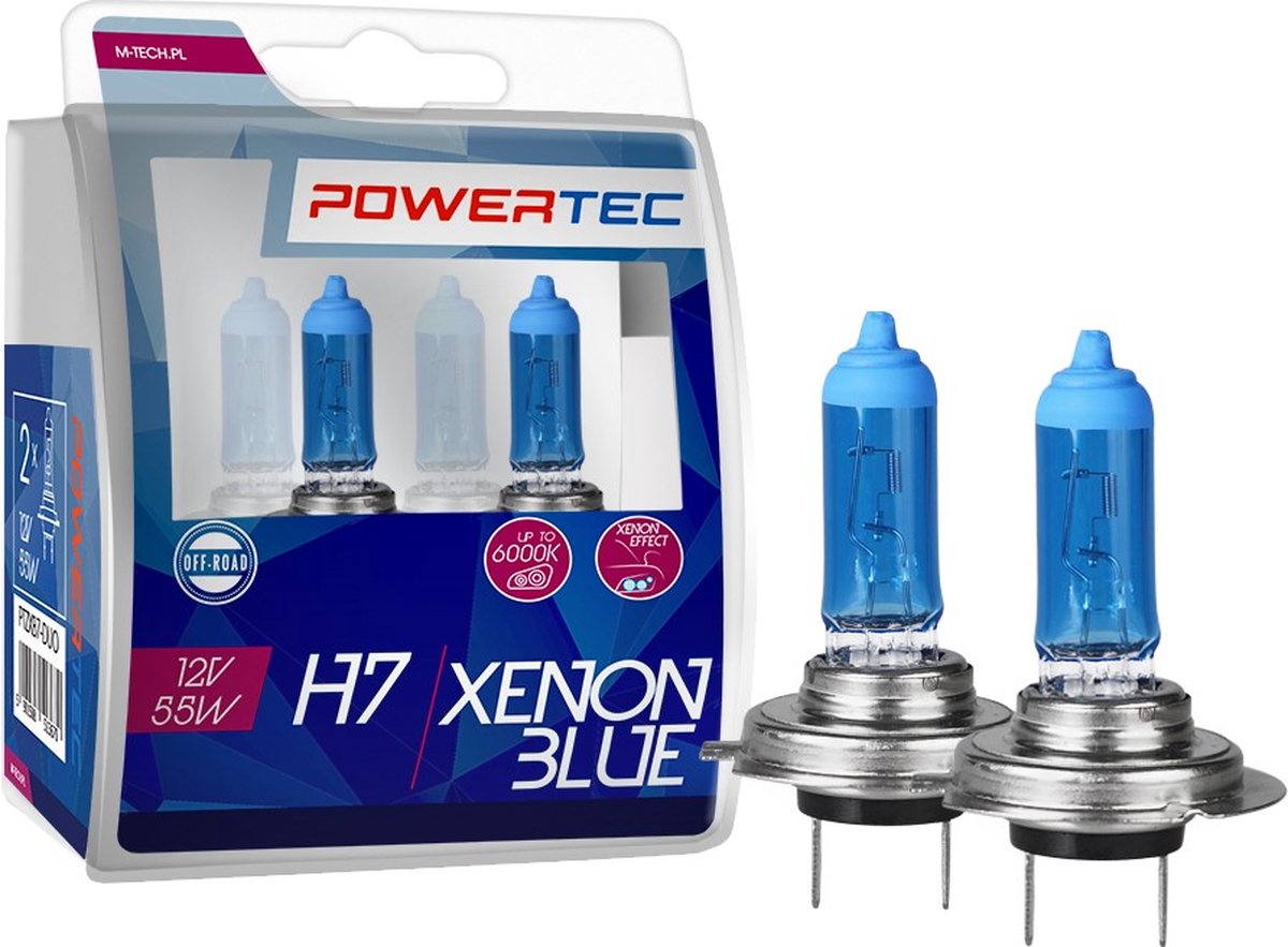 Powertec H7 12V Halogenlampen – Xenonblau – 2er-Set