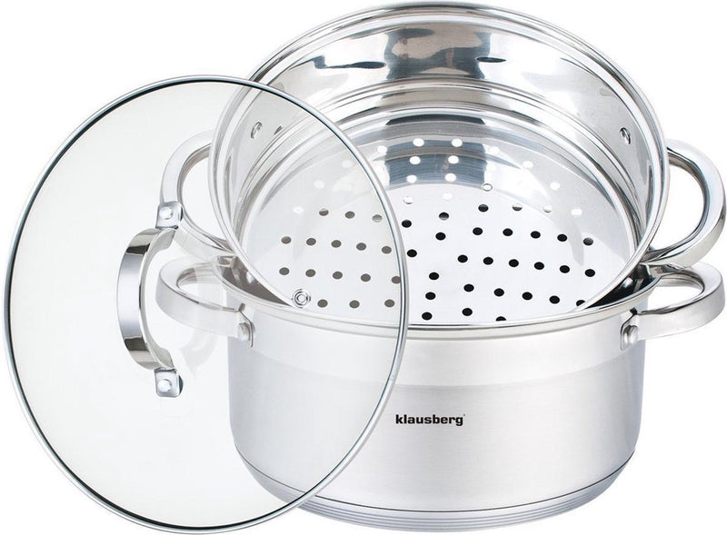 Klausberg 7144 - Dampfpfanne - 3 Teile - 24 cm - 5 Liter