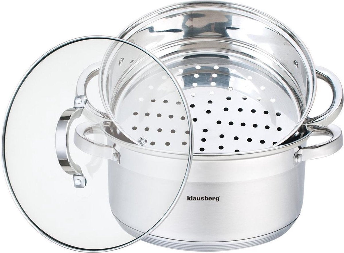 Klausberg 7144 - Dampfpfanne - 3 Teile - 24 cm - 5 Liter