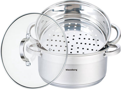 Klausberg 7144 - Dampfpfanne - 3 Teile - 24 cm - 5 Liter