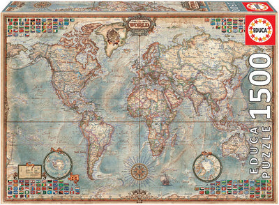 Educa – Puzzle – 1500 Teile – politische Weltkarte