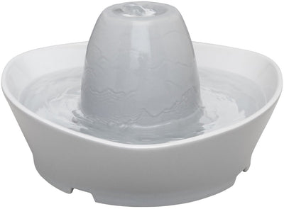 Petsafe ® Streamside Keramik-Haustierbrunnen – Keramik-Trinkbrunnen für Katzen und kleine Hunde – Wasser sprudelt sanft über den Turm – durch das Design von allen Seiten zugänglich – 1,8 Liter – Bachseite