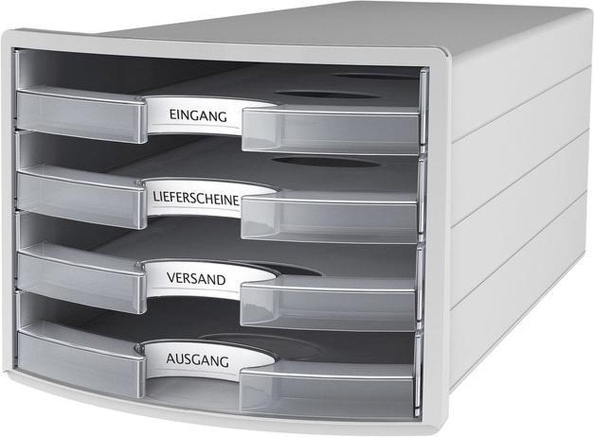 Han Kommode – Impuls – 280 x 367 x 235 mm – grau transparent – 4 Schubladen – ha-1013-63