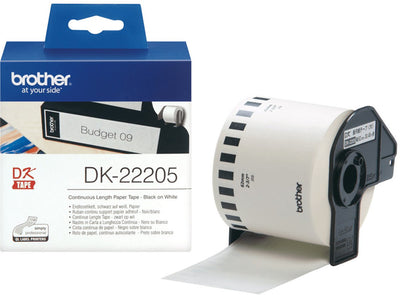 Brother-Etikett dk-22205, 62 mm, 30 Meter, weißes Papier – Karton mit 3 Stück
