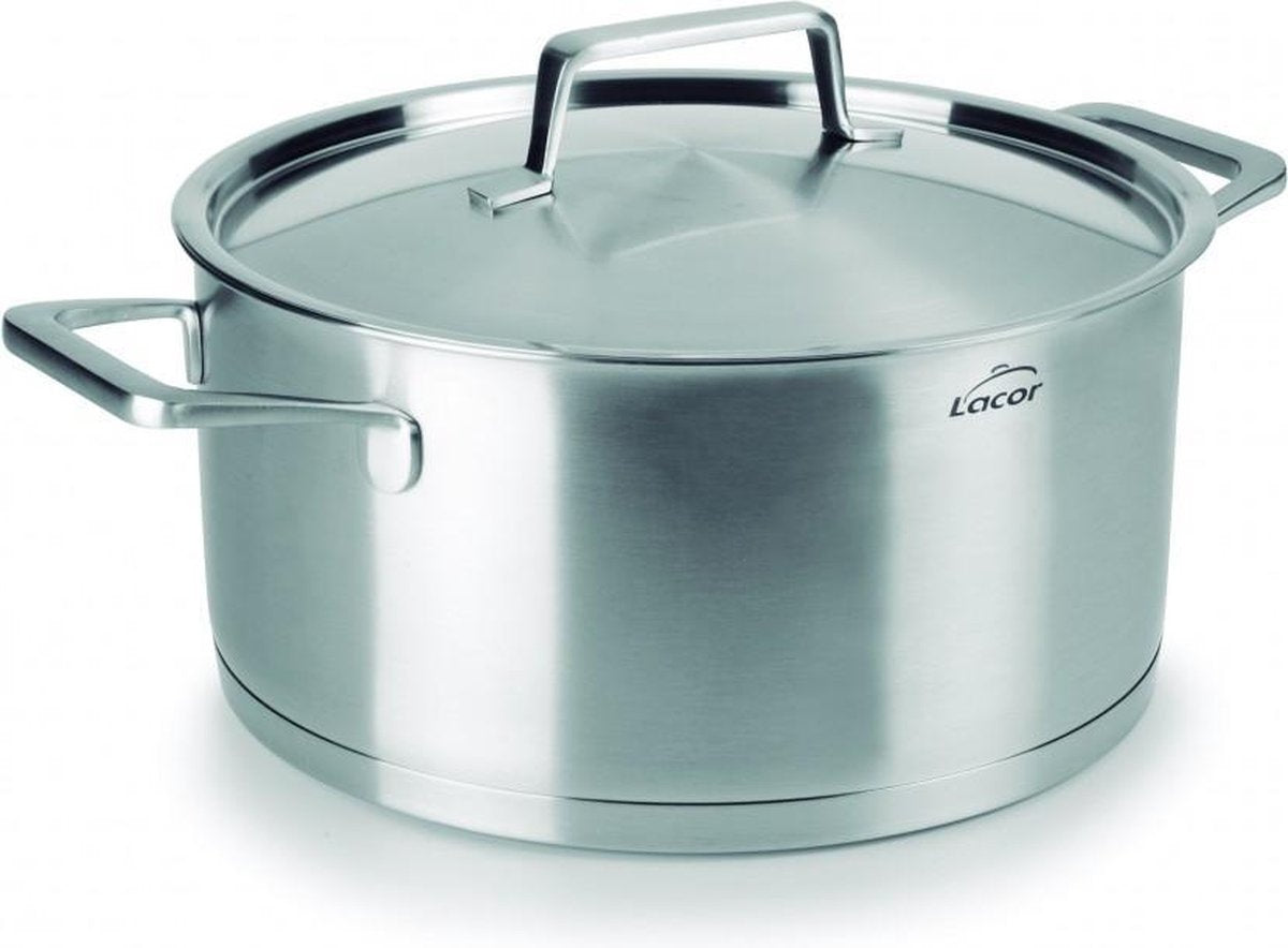 Lacor Foodie-Kochtopf mit Deckel – ø 22 cm – 4 l – Edelstahl