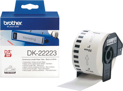 Etiketten dk22223 Bruder 50 mm x 30,48 m weiß