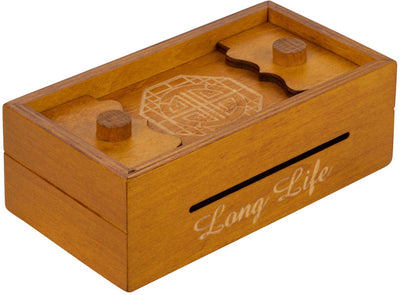 Philos Puzzle-Box aus Holz, Brainteaser, doppeltes Glücksgeschenk.