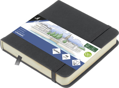 Kangaro-Skizzenbuch – 12 x 12 cm – Kaltgrau – PU-Hardcover – mit Gummizug und Leseband