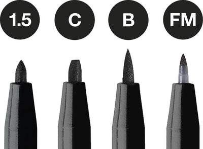 Faber-Castell Zeichenstift – Pitt Artist Pen – Schwarz – 4-teilig – FC-167153
