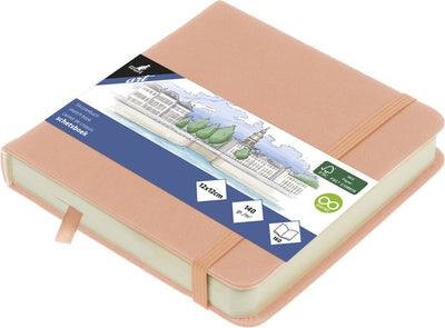 Kangaro-Skizzenbuch – 12 x 12 cm – altrosa – PU-Hardcover – mit Gummiband und Band – k-861202