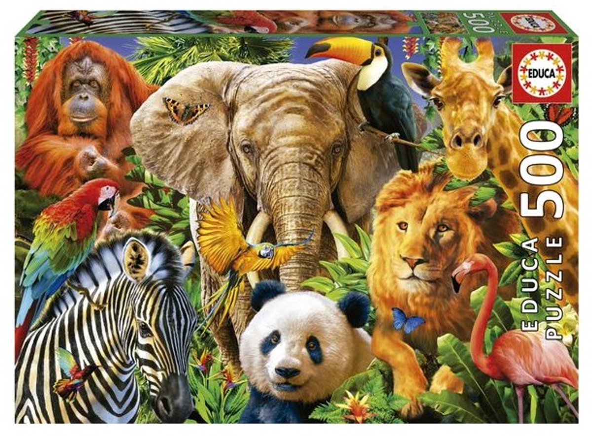 Educa - Puzzle - 500 Teile - Wilde Tiere - Puzzle