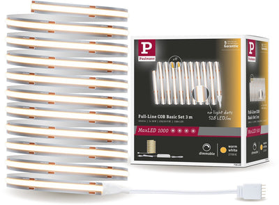 Paulmann maxled 1000 LED-Streifen Basisset Cob 3m Warmweiß 3m 36W 1080lm m 528 LEDs m 2700k 50VA
