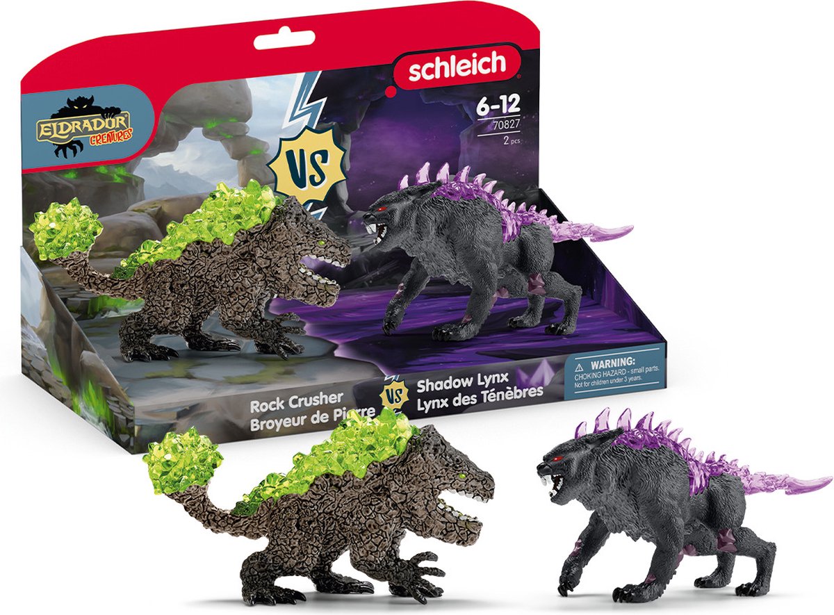 Schleich Eldrador Shadowlynx gegen Rock Breaker