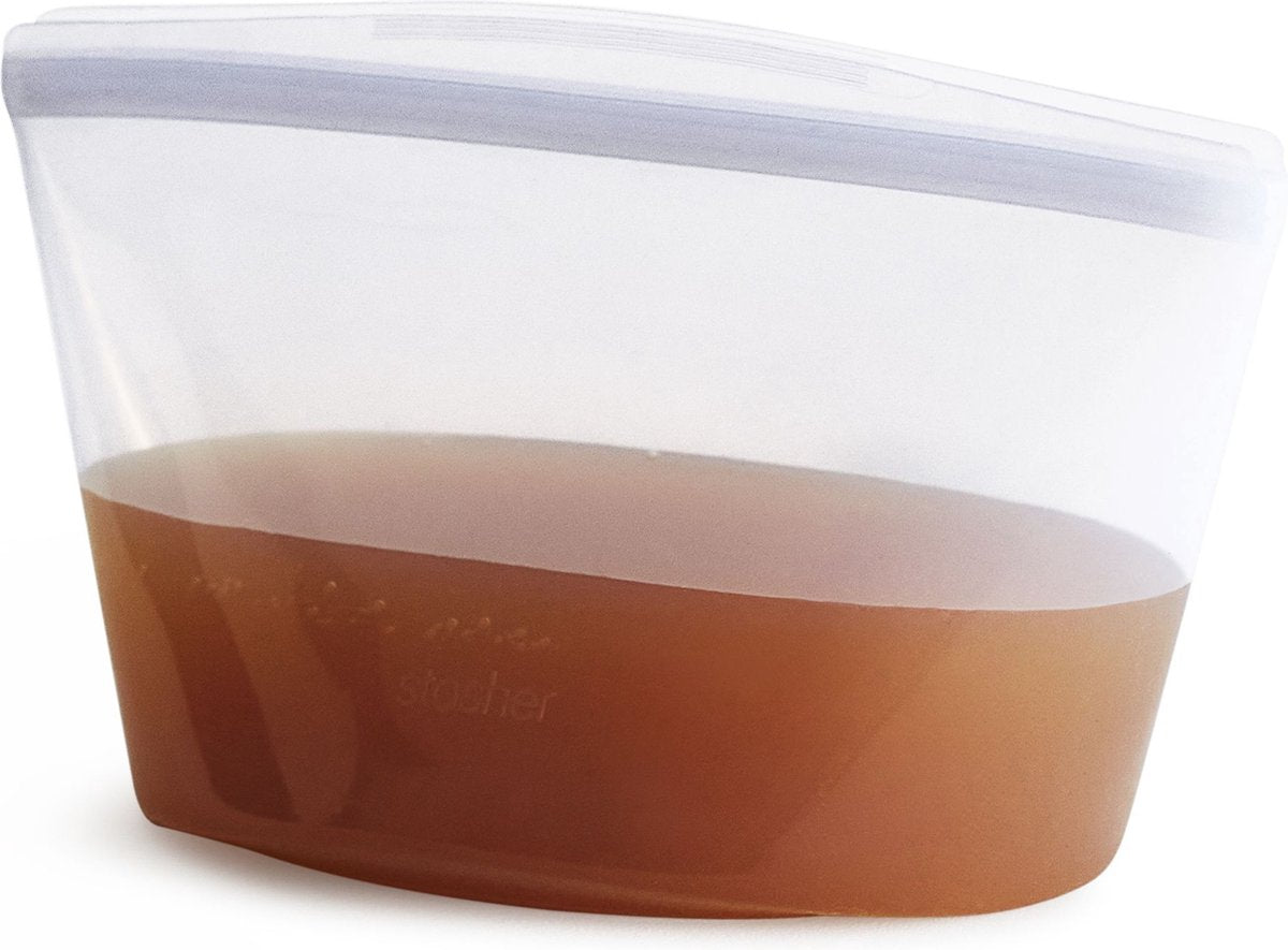 Stasher - Schüssel 6-Tassen-Lebensmittelbeutel 1,42 Liter - Silikon - transparent