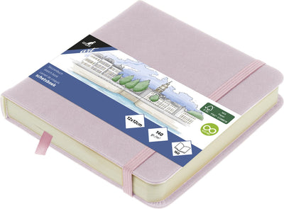 Kangaro-Skizzenbuch – 12 x 12 cm – violett – PU-Hardcover – mit Gummiband und Band – 140 g Papier – 160 Seiten