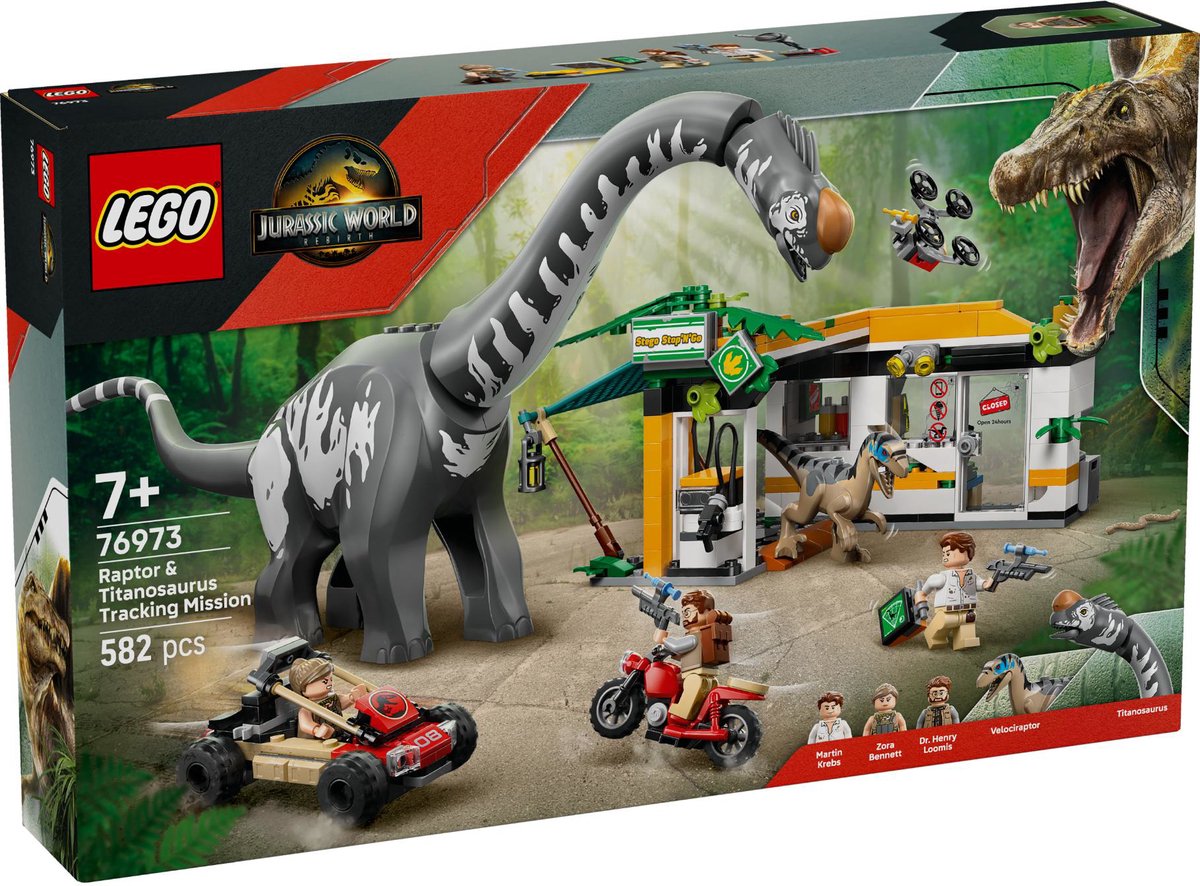 Lego Jurassic World 76973 Raptor und Titanosaurus Investigation Mission