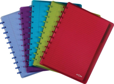Atoma-Notizbuch A4 – liniert – 120 Seiten. mit 6 Laschen und 5 Sichttaschen