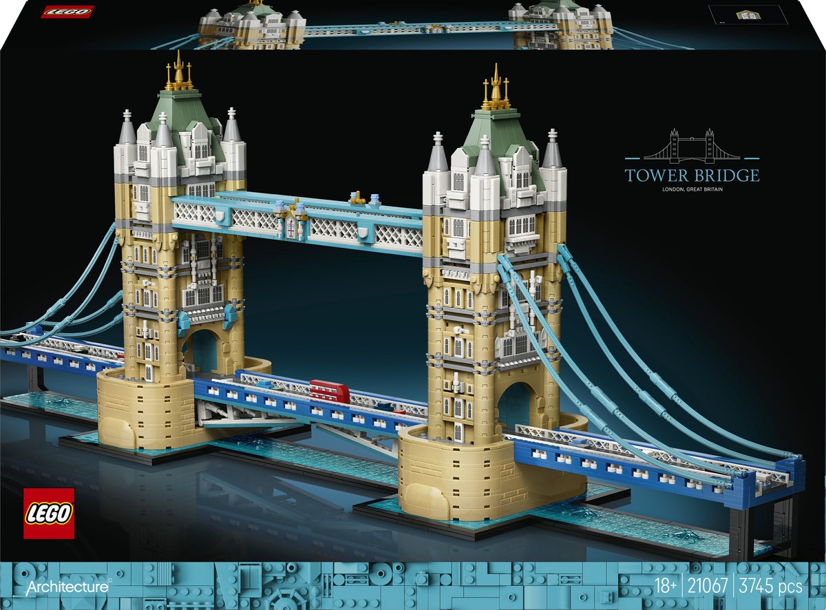 Lego Architecture Tower Bridge Wahrzeichen Bausatz für Erwachsene, Heimdekoration 21067